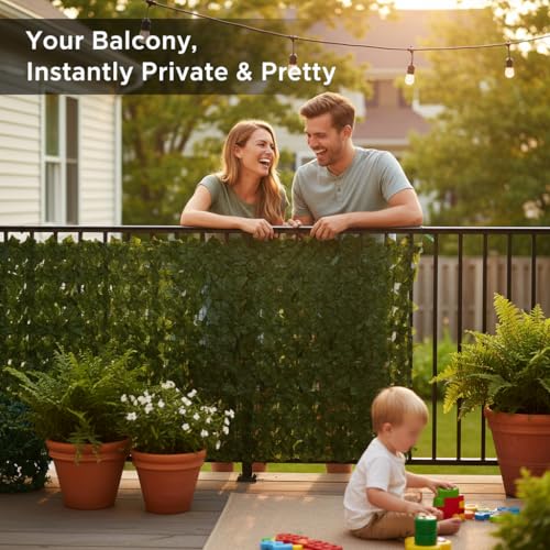 Faux Ivy Privacy Fence Screen 120 * 40 Inch Artificial Faux Ivy Hedge Expandable Faux Privacy Fence Decoration for Wall Screen, Outdoor Garden, Wedding Decor,No Cable Tie (12PCS) - size: 120x40 inches