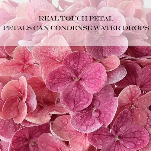 JINWOE Magenta Pink Hydrangea Artificial Flowers, 3Pcs 21" Real Touch Latex Large Royal Faux Silk Flowers, Full Fake Artificial Hydrangeas with Stems for Bouquet Table Centerpieces Home - color: Magenta Pink, size: 3pcs