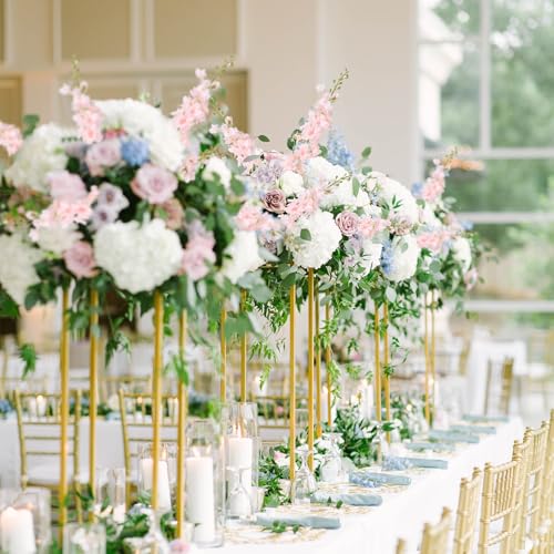 6PCS Light Pink Delphinium Artificial Flowers 33" Larkspur Silk Flowers Long Stem Artificial Flowers for Tall Vase Wedding Centerpieces for Tables Home Decor Indoor (Light Pink) - color: Light Pink