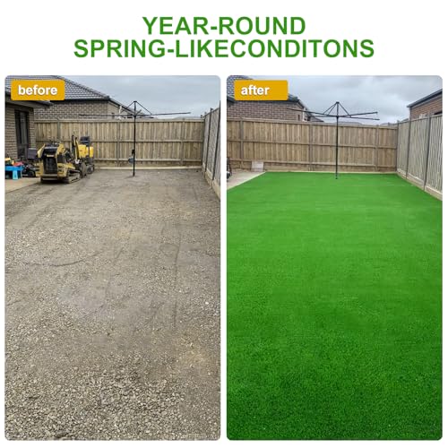 Artificial Grass Turf 3 Feet X 10 Feet, 1.38" Height Perfect Fake Grass Rug with Drainage Holes, Indoor/Outdoor Artificial Turf Mat for Garden Lawn Balcony Pet Landscape Decoration - size: 3 Feet X 10 Feet