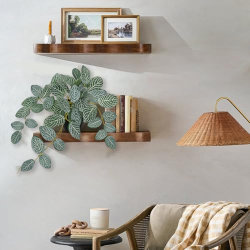 17.7" Artificial Plants Indoor Home Decor, Fake Potted Silk Plants for Shelves, Desks, Living Room, Home & Office Decor, Small Artificial Ivy Vine Nerve Plant in Pot, Faux Greenery Tropical Plant - color: #Green Nerve Ivy Plant