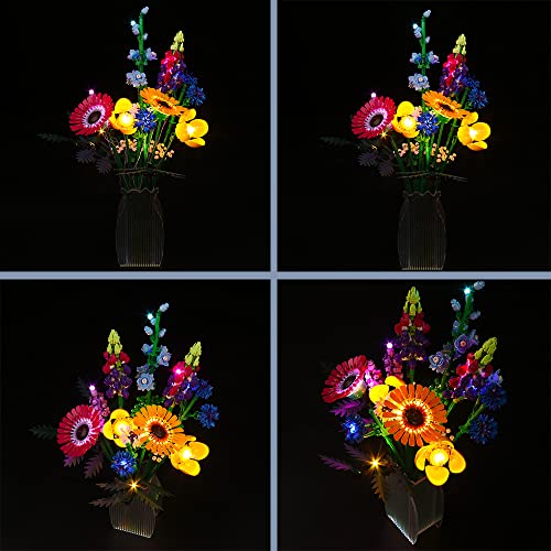 BrickBling LED Lighting Compatible with Lego Icons Wildflower Bouquet 10313 Artificial Flowers; Creative Light Kit Compatible with Lego 10313, Great Gift for Adults