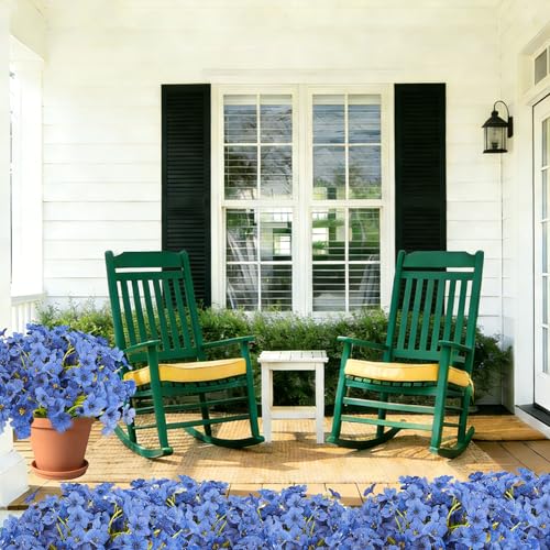 16 Bundles Artificial Flowers for Outdoors Fake Blue Flowers Faux Plants for Indoor Outside Garden Porch Window Box Hanging Planters Home Farmhouse - color: Blue, size: 15inches-16pcs