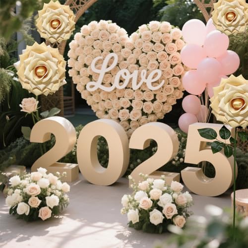 1 PCS 42-inch Giant Rose Large Decorative Flower, Wedding Window Display Background Decoration Rose, Valentine's Day （Champagne） - color: 04 Rose