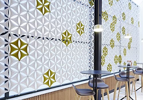Felt Fiber Surface High Density Polyester Fiber Board 3D Flower Venus 14"x12" Hanging Room Divider Panel Cut Room Partition Home Decoratio(12 Pcs)(Neon Green) - color: Light Green