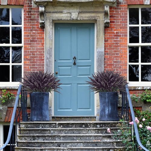 Ouddy Decor 20 Pcs Fake Outdoor Plants Artificial Grass Greenery Stems Faux Plastic Plants UV Resistant for Spring Summer Indoor Outside Garden Hanging Porch Patio Window Box Home Decor, Black Purple - color: Deep Purple