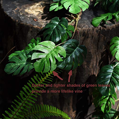 FiveSeasonStuff Monstera Plant Garlands, Artificial Leaf Bendable Vines (2 pcs, 5.2 feet) - color: Monstera Leaf Garlands