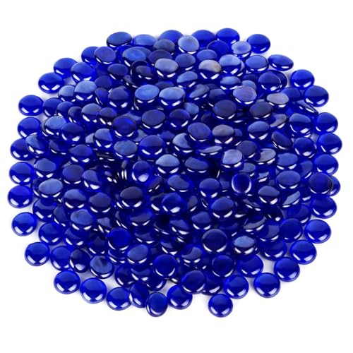 Houseables Glass Beads for Vases, Marbles for Vases, Glass Marbles, Filler, Blue Beads, Flat, Blue Gems, Crafts, Pebbles, Stones, Decorative Rocks, Plants, Florist, Floral, Fishbowl, 25 LBS, 2500PC - color: Blue, size: 25LBS