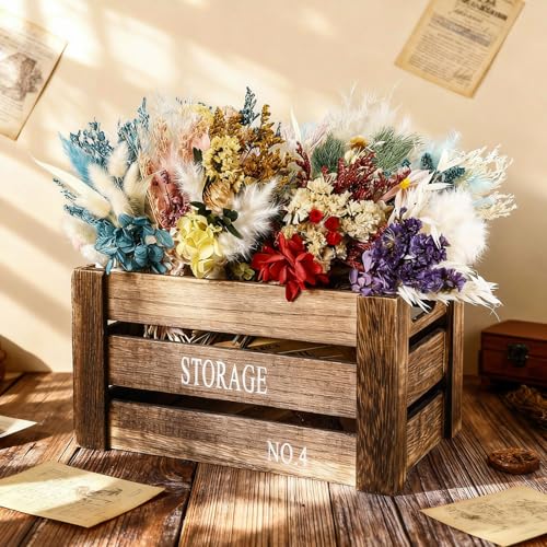 Layhit 12 Pcs Boho Dried Flower Bouquet Mini Wedding Handmade Dry Flowers Decor for Vase Crafts DIY Photo Boutonniere for Men Floral Plant for Bridesmaid Gift Birthday Decor(Hydrangea) - style: Hydrangea