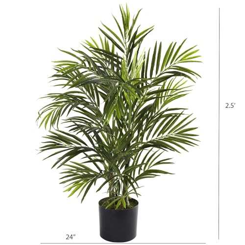 Nearly Natural 2.5ft Artificial Areca Palm Tree, UV Resistant (Indoor/Outdoor)