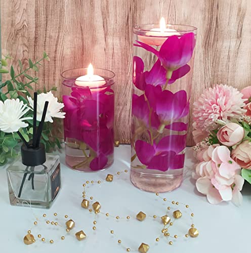 10 Pcs Artificial Flowers for Floating Candles Centerpiece Purple Orchid Faux Flower Vase Fillers for Birthday Wedding Dinning Table Party Home Bar Restaurant Decor - color: Onecolor