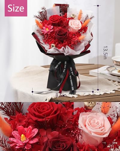 BestFlower Mothers Day Flowers Bouquet Gifts for Mom,Roses Bouquet Gifts for Women Mom Wife from Daughter,Fresh Flowers for Delivery - color: Red01
