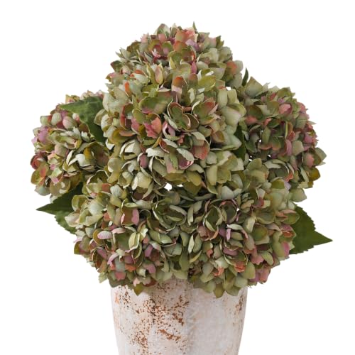 6PCS 21 Inch Lifelike Artificial Silk Hydrangea Flowers, Large Fake Hydrangea Flowers Bouquet with Stems, Full Faux Hydrangea for Home Decor Wedding Table Party Office Decor(Dusty Green) - color: Dusty Green