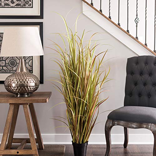 Vickerman Everyday 48" Artificial Mixed Brown Grass with Black Plastic Pot - Faux Grass Plant Decor - Home Or Office Indoor Greenery Accent - size: 48 in