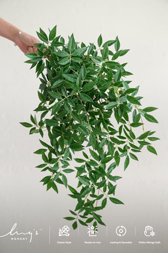 Ling's Moment Rosa Banksiae Artificial Vines, Pack of 7 Silk Greenery Garlands with Hanging Faux Laurel Leaves for Table Centerpieces, Wedding Arches & Floral Filler Arrangements