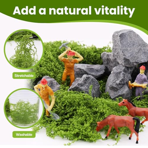 Fake Green Moss for Potted Plants, Artificial Moss, Preserved Moss for DIY Decorating Craft Art Potted Wedding Accessories Fairy Garden Accessories (500G) - size: 17.63oz/500g- Light Green