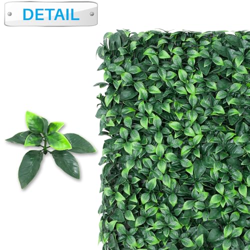 Patio Paradise 20"x20" (6PC) Artificial Grass Wall Panels Greenery Backdrop Faux Boxwood Hedge Fake Ivy Privacy Screen for Outdoor Wedding Décor Photography Background, Gardenia - color: Gardenia, size: 20"x20"