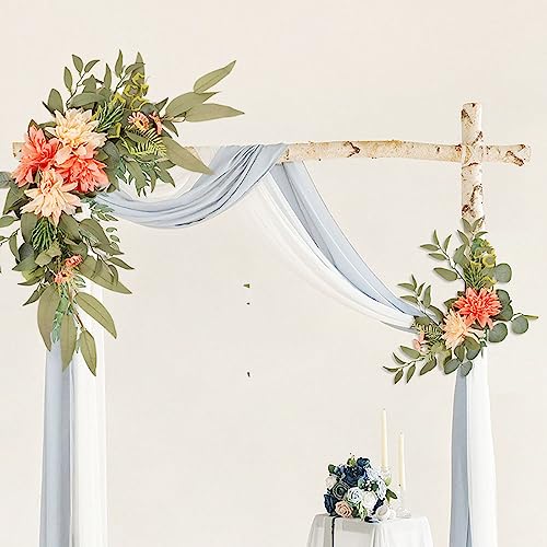GOLDY&WENDY Artificial Wedding Sign Flower Swag (Pack of 2) for Wedding Party Reception Entrance Welcome Sign Silk Home Decor - color: C4-dahlia