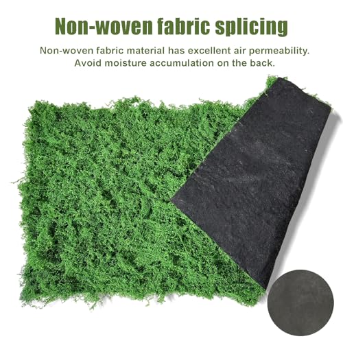 Fake Moss for Crafts 19.68" x 39.37" Artificial Moss for Indoor Plants Decorating Dark Green Faux Grass for Planters Crafts DIY Table Centerpieces Fairy Garden Floral Wedding 50 x 100cm - color: Green