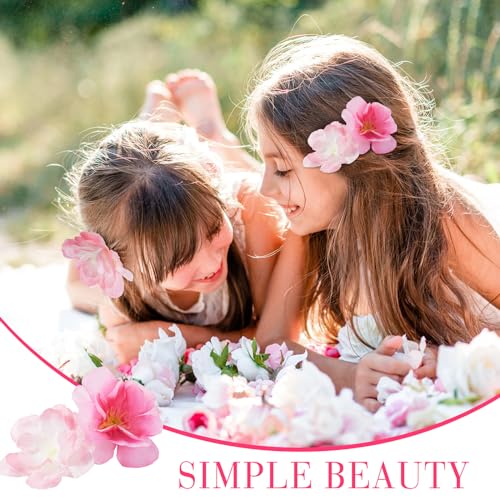 WILLBOND 150 Pieces Cherry Blossom Heads Artificial Fake Silk Cloth Petals Mini Cherry Flowers Petals for Dress DIY Accessories Home Wedding Party Decoration (Fresh) - color: Fresh