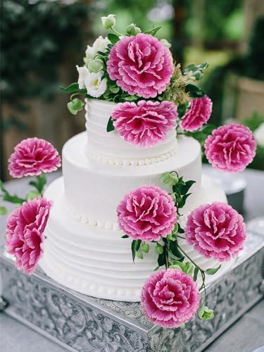 108pcs Carnation Head Flowers with Stem, Purple Artificial Flowers Carnations Bulk, Lavender Silk Carnation Fake Flower for Wedding Bouquet Centerpieces Tables Grad Party Cemetery Gravesite Decor - color: Purple