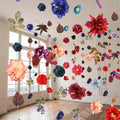 XunYee 6 Pcs 35.4 ft Flower Garlands Artificial Wildflower Vines Floral Hanging Backdrop Fake Flower Garlands Faux Silk Wildflower Vine for Wedding Bridal Shower Home Garden Wall Arch Decor(Peony) - style: Peony
