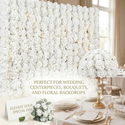Larksilk 500 Pack Artificial Carnations - Bulk Silk Flowers for Weddings, Mother's Day, Graduations, Easter & Memorial Day - 3.5" Heads, 5" Stems, Real Touch Petals, 18 Colors Available - White - color: White, size: 500