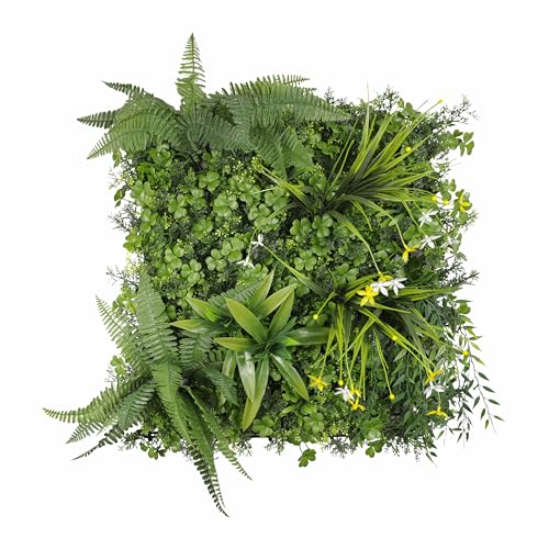 ECOOPTS 20"x20" Faux Ivy Privacy Fence Screen Artificial Boxwood Panels Topiary Hedge Plants for Indoor Outdoor Decoration, #15 Mixed Leaves, 6 Packs - color: #15 Mixed Leaves, size: 20"x20"