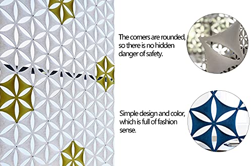 White 3D Flower Venus 14"x12" Hanging Room Divider Panel Felt Fiber Surface High Density Polyester Fiber Board Cut Room Partition Home Decoratio(12 Pcs) - color: White