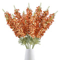 38" Orange Glitter Delphinium Artificial Flowers, 6PCS Sparkle Metallic Silk Delphinium Faux Larkspur Long Stem Flowers for Tall Vase for Home Wedding Table Decor(Orange)