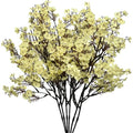 Mandy's 6 Bundles Artificial Light Yellow Baby’s Breath Flowers | 18.5 Inch Silk Gypsophila European Style Modern Home Decor Centerpiece Neutral Wedding Flower Arrangements - color: Light Yellow