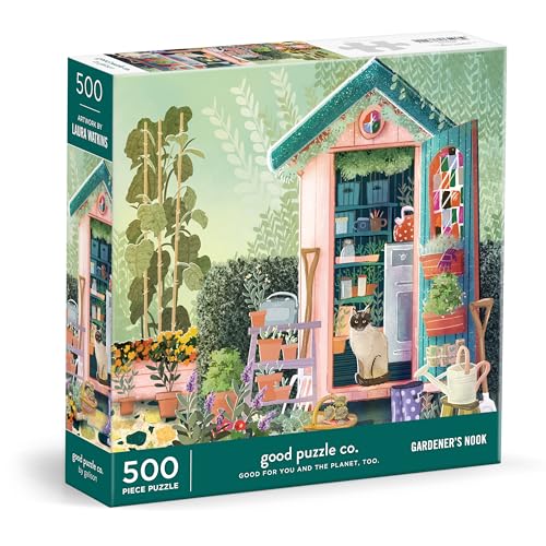 Good Puzzle Co Gardener's Nook – 500 Piece Jigsaw Puzzle Featuring Beautiful Artwork of Garden Shed During Spring - color: Gardeners Nook