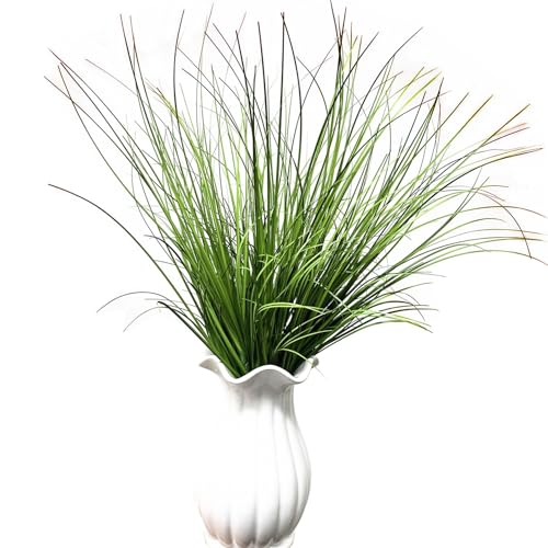Fake Wheat Grass Plants Artificial Onion Greenery Faux Shrubs Plastic Plant Flowers Stems for Indoor Room Home Office Outdoor Decor Garden Porch Gardening Wedding Bundles DIY Decoration - 8 Pack - color: Grass - Red Pointed 8 Pack