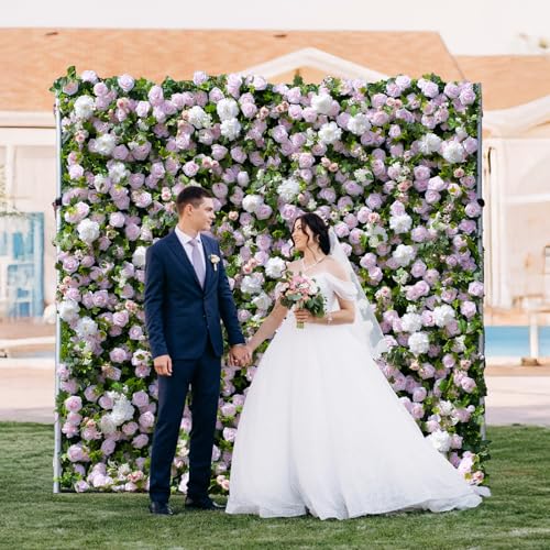 Artificial Flower Wall Panels, 3D Silk Floral Wall Backdrop, Rose Wall for Wedding, Baby Show, Party and Home Decor, Quick Assembly/Storage, Both Eco ＆ Pet Friendly, 4ft*8ft - color: Pinkchico, size: 4ft*8ft