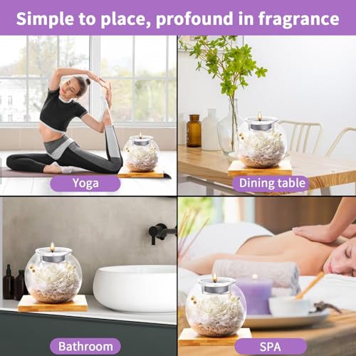 Flowers for Delivery, Preserved Flower in Glass Dome with Scented Candle, Long Lasting Rose Gifts for Women Wife Girlfriend on Christmas Mothers Day Valentines Day Birthday (White) - color: White