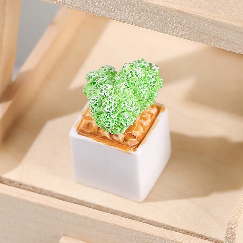 4PCS Cartoon Cute Artificial Plants Artificial Resin Cactus Potted Ornaments Home Tabletop Ornaments Office Desktop Decor