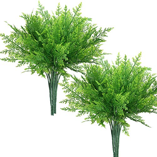 PASYOU Artificial Ferns Plants for Decoration, Fake Plastic Plant Greenery Grass Faux Fern Leaves Shrubs Stems for Outdoor Indoor Home Garden Party Office Wedding Christmas DIY Decor - 8 Pack - color: Fern Grass/ 8 Pcs