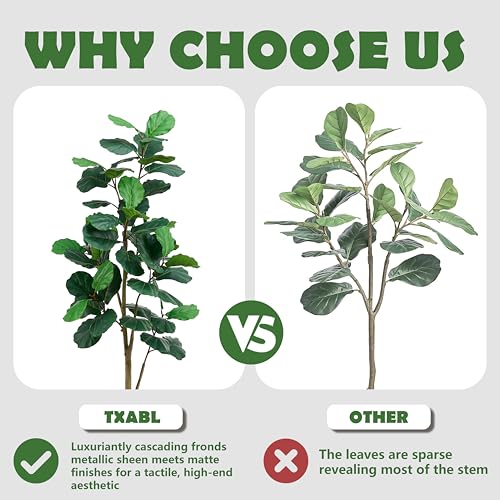 Artificial Fiddle Leaf Fig Tree 5FT, Large Realistic Faux Ficus Lyrata Plant with Pot Large Faux Plant for Indoor Outdoor Home, Office, Living Room, Bathroom Decor - color: White, size: 5FT