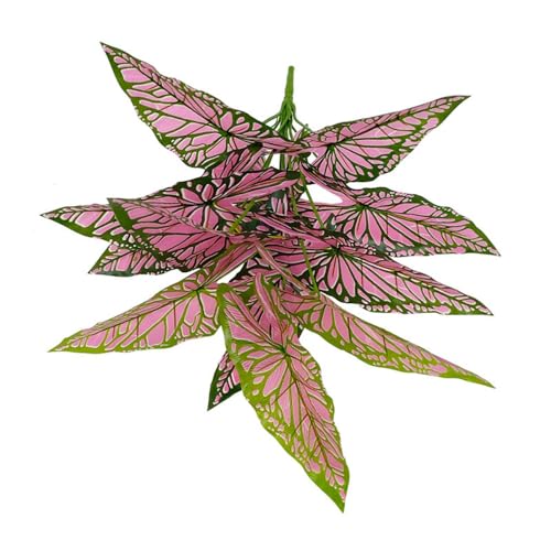 Aglaonema Plant with Variegated Green and Red Leaves, Fake Tree Leaf Simulation Flower Bonsai for Party Decoration Artificial Plants Floor Home Room Decor Ornament (Pink No Flowerpot, 60cm) - color: Pink No Flowerpot, size: 60cm