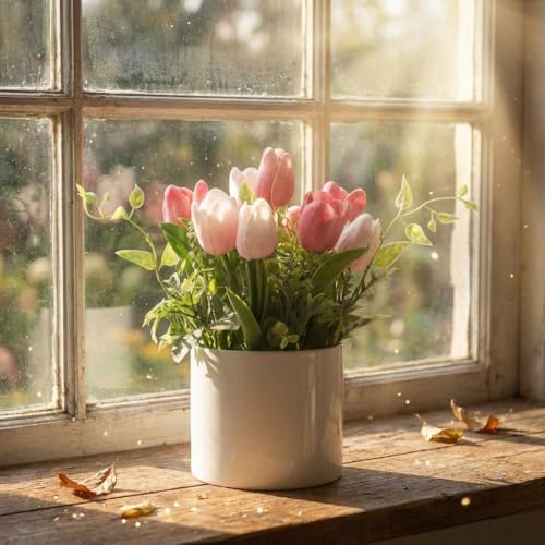 10 Real Touch Lilies, Lifelike Artificial Flowers for Wedding Decor, Home Garden Accents, and Elegant Easter Centerpieces - color: Rose Red-02, size: porcelain