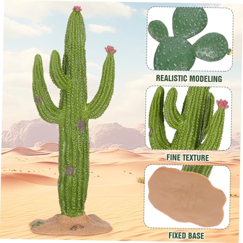 Simulated Cactus Adornments Set of 2 Lifelike Cactus Figurines 5.70X2.16X2.16 Inches Desktop Decor for Home Office Garden Accent