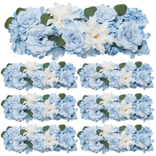 Pack of 6 Wedding Arch Decorations, 18 inch Artificial Flower Table Centerpieces Floral Arrangement for Wall Backdrop Party Bridal Shower Event Decor - Blue - color: Blue, size: Pack of 6 Flower Arrangements