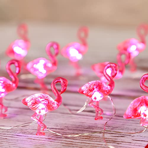 Pink Flamingo String Lights Battery Operated with Remote Fairy Lights 10ft 30LEDs USB Plug in Summer Tropic Themed Flamingo Decor Lights for Home Party Gifts Decorations - style: Flamingo