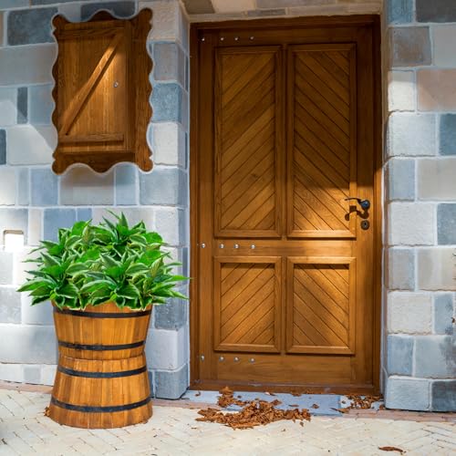 8 Pcs Artificial Hosta Plants, 16" Fake Tropical Green Plants, UV Resistant, Realistic Faux Green Leaf Stems for Home Offices Outdoor Porch Patio Balcony Garden Indoor Table Decor - color: White Edge, size: 8 Pcs