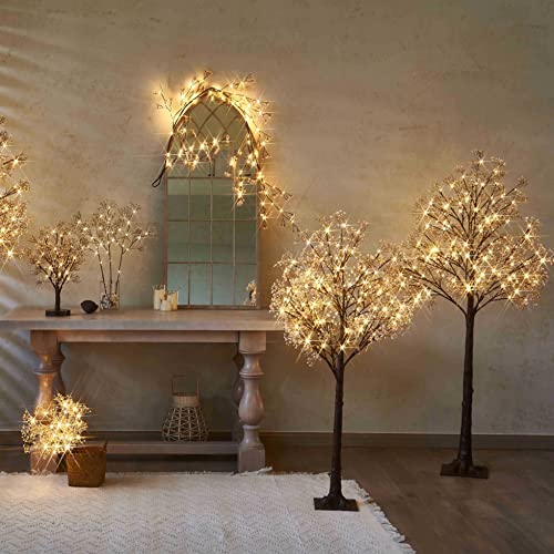Hairui Artificial Baby Breath Flowers Tree with Lights 5FT 126LED,Prelit Lighted Gypsophila twig Tree for Wedding Party Christmas Holiday Decoration Indoor Outdoor Use - style: Modern