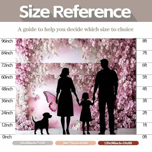5x3ft Flower Butterfly Wall Backdrop Pink Floral Princess Girl Birthday Party Photography Background Photo Backdrop Art Wedding Banner Photo Studio Props - color: Pink02, size: 5X3FT