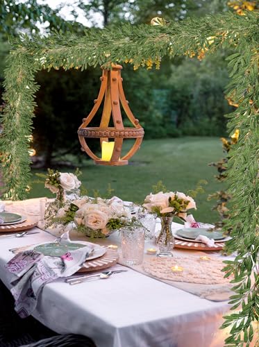 RECUTMS 2Pcs Artificial Olive Leaves Garlands 6.2Ft Fake Hanging Silk Willow Leave Ivy Vines Faux Bayberry Leaf Twigs Greenery Rattan for Indoor Outdoor Wedding Birthday Party Home Garden Table Decor - color: Olive Green
