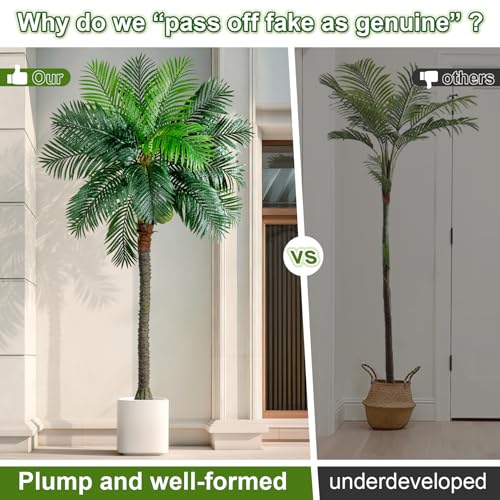 9FT Large Artificial Palm Tree Big Faux Tropical Phoenix Trees Indoor Outdoor Realistic Floor Plants Tall Fake Plant for Home Living Room Office Decor Porch Outside Patio arboles para decoracion - color: Single Pole Palm Tree, size: 9ft