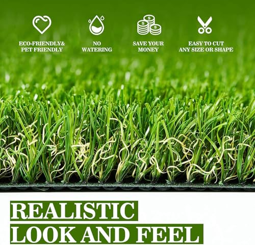 AYOHA Artificial Turf 3 ft x 6 ft with Drainage, 1.38 Inch Realistic Fake Grass Rug Indoor Outdoor Lawn Landscape for Garden, Balcony, Patio, Synthetic Grass Mat for Dogs, Customized - size: 3 ft x 6 ft