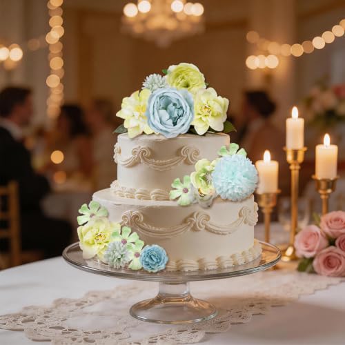Faux Flower Small Artificial Flower Wedding Party DIY Home Decoration (27, Green) - color: Green